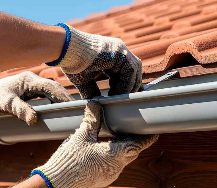 Instalación de canalones en Melide en Lalín