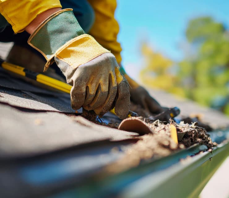 Limpieza de canalones en Lalín